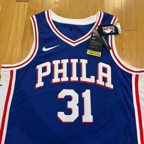 NEW Nike Philadelphia 76ers Seth Curry Swingman Jersey Blue Away Mens Size L NBA - Picture 3 of 9